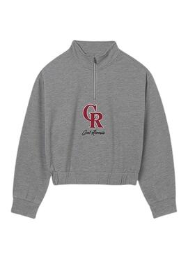 Sudadera Mayoral letras relieve gris para niña