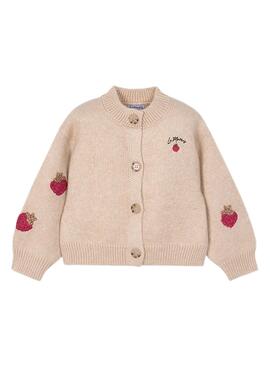 Chaqueta Mayoral tricot fantasia beige para niña