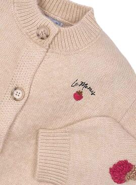 Chaqueta Mayoral tricot fantasia beige para niña