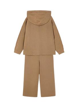 Conjunto Mayoral pantalón y jersey camel para niña