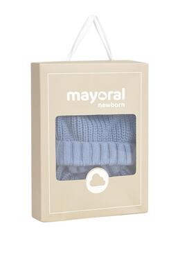 Conjunto Mayoral gorro y manoplas azul para bebé