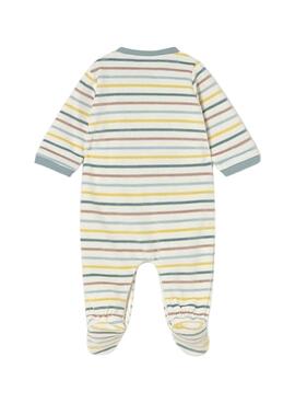 Pijama Mayoral tundosado rayas azul recién nacido