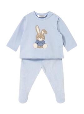 Conjunto Mayoral polaina y sudadera azul bebé