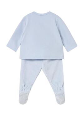 Conjunto Mayoral polaina y sudadera azul bebé