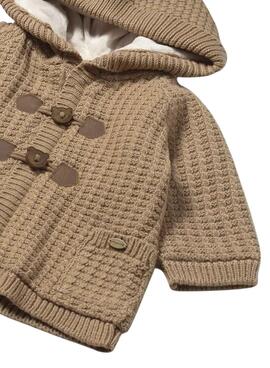 Chaqueta Mayoral tricot tostada para recién nacido