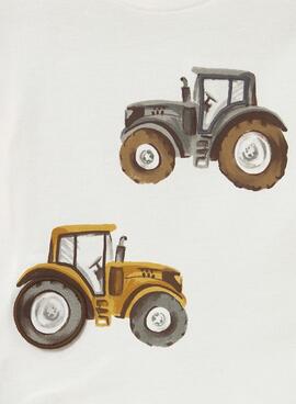 Camiseta Mayoral interactiva tractor blanco bebé