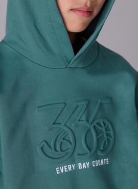 Sudadera Mayoral con capucha verde para niño