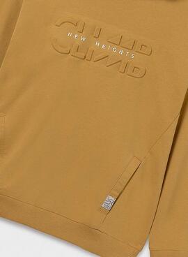 Sudadera Mayoral con capucha mostaza para niño