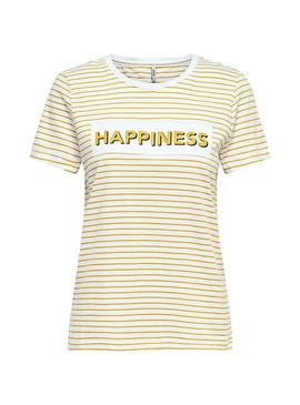 Camiseta Only Dotti Happines Blanco Mujer