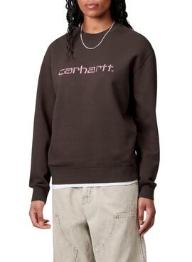 Sudadera Carhartt Script marrón para mujer