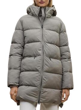 Abrigo acolchado Ecoalf Marangu beige para mujer
