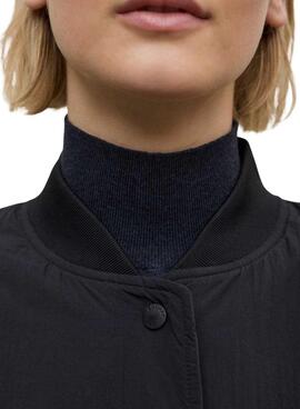 Abrigo Ecoalf Tiago reversible negro para mujer