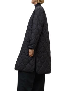 Abrigo Ecoalf Tiago reversible negro para mujer