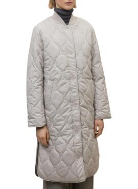 Abrigo Ecoalf Tiago reversible beige para mujer