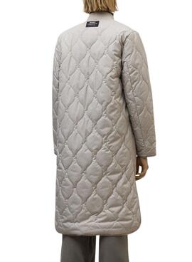 Abrigo Ecoalf Tiago reversible beige para mujer