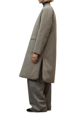 Abrigo Ecoalf Tiago reversible beige para mujer