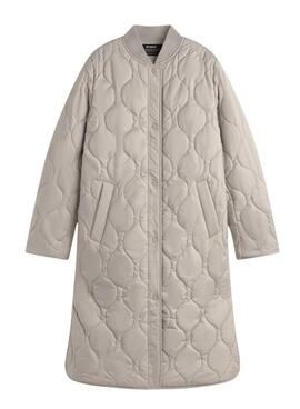 Abrigo Ecoalf Tiago reversible beige para mujer