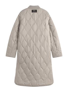 Abrigo Ecoalf Tiago reversible beige para mujer