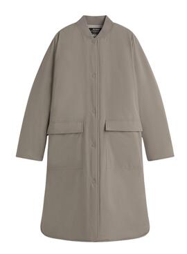 Abrigo Ecoalf Tiago reversible beige para mujer