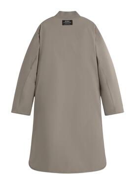 Abrigo Ecoalf Tiago reversible beige para mujer