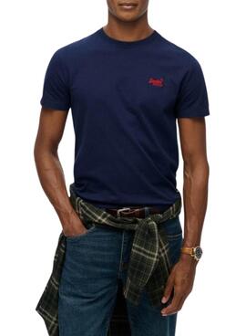 Camiseta Superdry Essential Logo azul para hombre