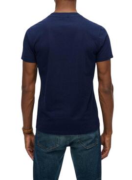 Camiseta Superdry Essential Logo azul para hombre