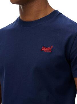 Camiseta Superdry Essential Logo azul para hombre