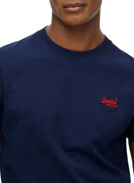 Camiseta Superdry Essential Logo azul para hombre