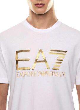 Camiseta Emporio Armani EA7 logo blanco para hombre