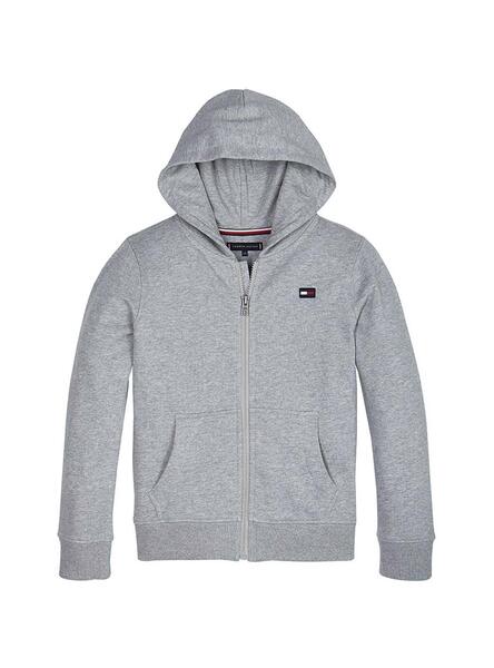 Sudadera Tommy Hilfiger Logo Zip Gris Niño