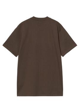 Camiseta Carhartt Script marrón para hombre
