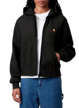 Sudadera con cremallera Carhartt negro para mujer