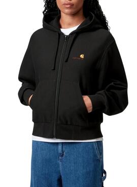 Sudadera con cremallera Carhartt negro para mujer