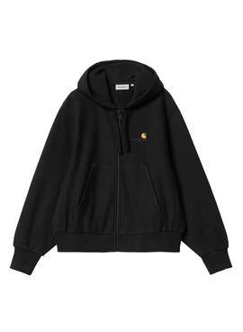 Sudadera con cremallera Carhartt negro para mujer