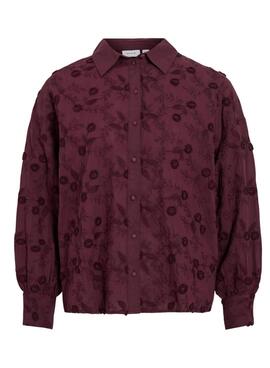 Camisa Vila Visimone granate para mujer