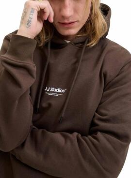 Sudadera Jack and Jones Soho marrón para hombre