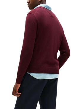 Jersey Tommy Hilfiger Cashmere granate para hombre