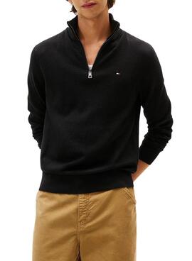 Jersey Tommy Hilfiger Cashmere Zip negro para hombre