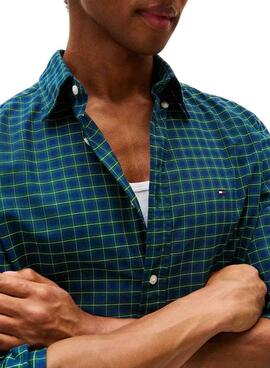Camisa Tommy Hilfiger Oxford tartan verde para hombre