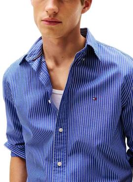 Camisa Tommy Hilfiger Hairline azul para hombre
