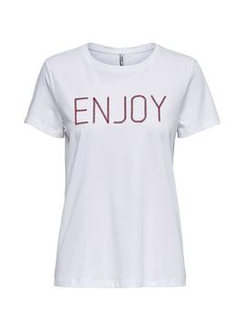 Camiseta Only Elia Embroidery Blanco Mujer