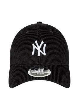 Gorra New Era Cord Yankees negro para mujer