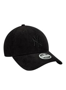 Gorra New Era League Cord 9FORTY negro para mujer