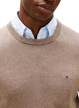 Jersey Tommy Hilfiger Crew Neck beige para hombre