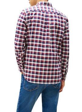 Camisa Tommy Hilfiger Tartan rojo y azul para hombre