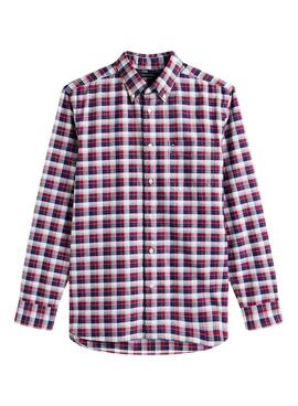 Camisa Tommy Hilfiger Tartan rojo y azul para hombre