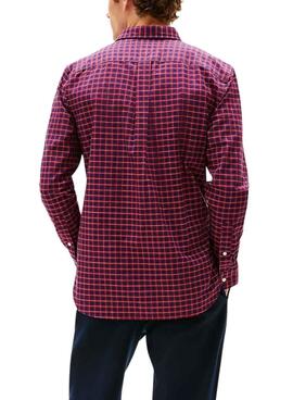 Camisa Tommy Hilfiger Check rojo y azul marino para hombre