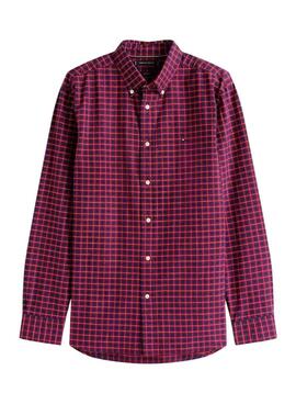 Camisa Tommy Hilfiger Check rojo y azul marino para hombre
