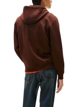 Sudadera Tommy Jeans basic hood marrón para hombre