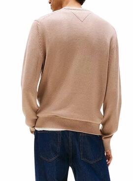 Jersey Tommy Jeans básico beige para hombre